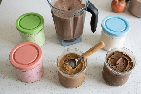 Batching 5 to 7 pints at once is the move. One session, one week of protein ice cream ready to spin whenever you want.