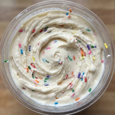 Birthday Cake Ninja Creami mix-in with rainbow sprinkles.
