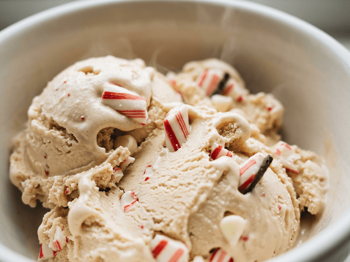 Peppermint Bark Bliss Ninja Creami mix-in with crushed peppermint bark.