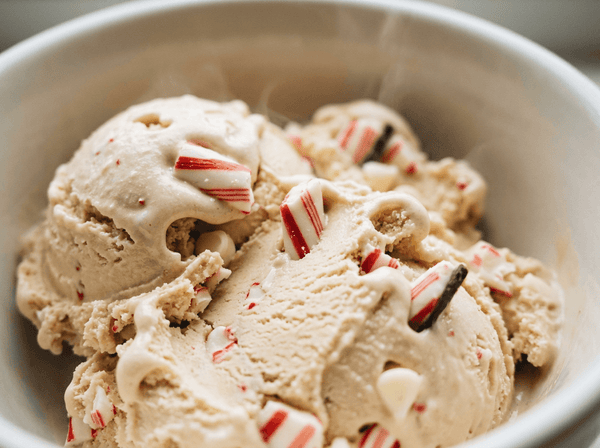 Peppermint Bark Bliss Ninja Creami mix-in with crushed peppermint bark.
