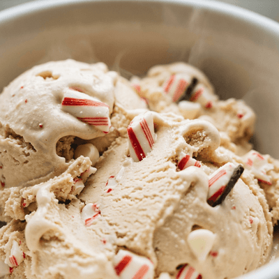 Peppermint Bark Bliss Ninja Creami mix-in with crushed peppermint bark.