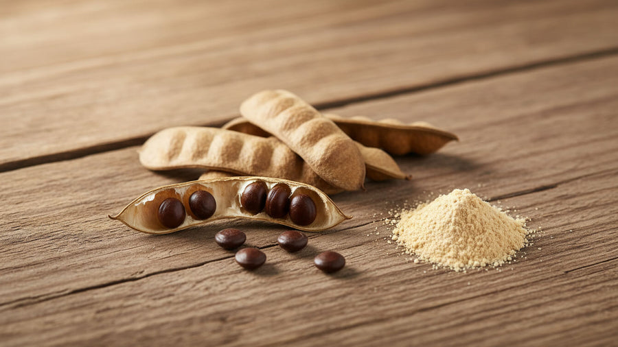 Dried tara pods, the natural source of tara gum used in clean keto dessert mixes.